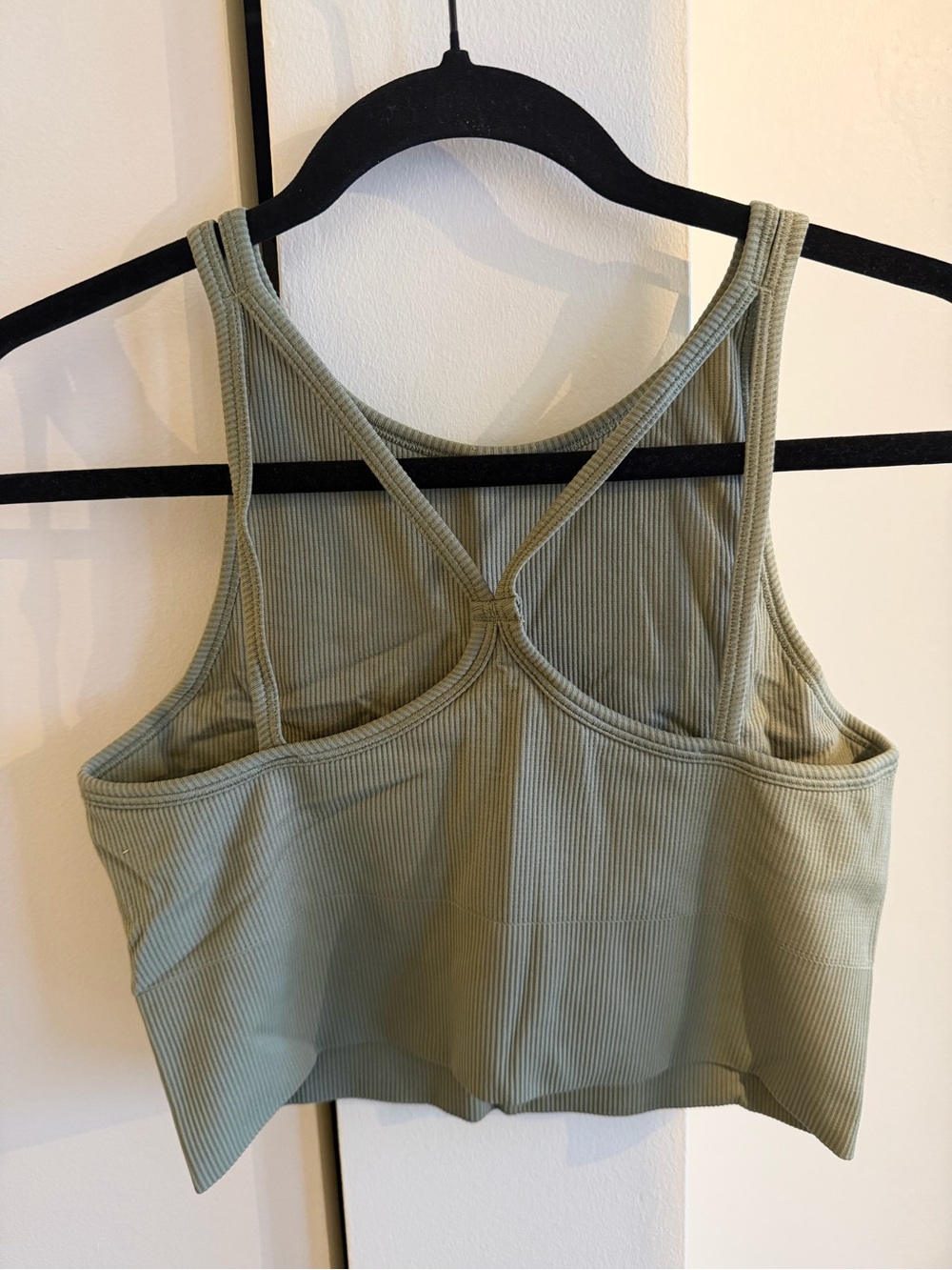 Athleta Olive Green Ribbed Racerback Tank Top - Picture 3 of 4